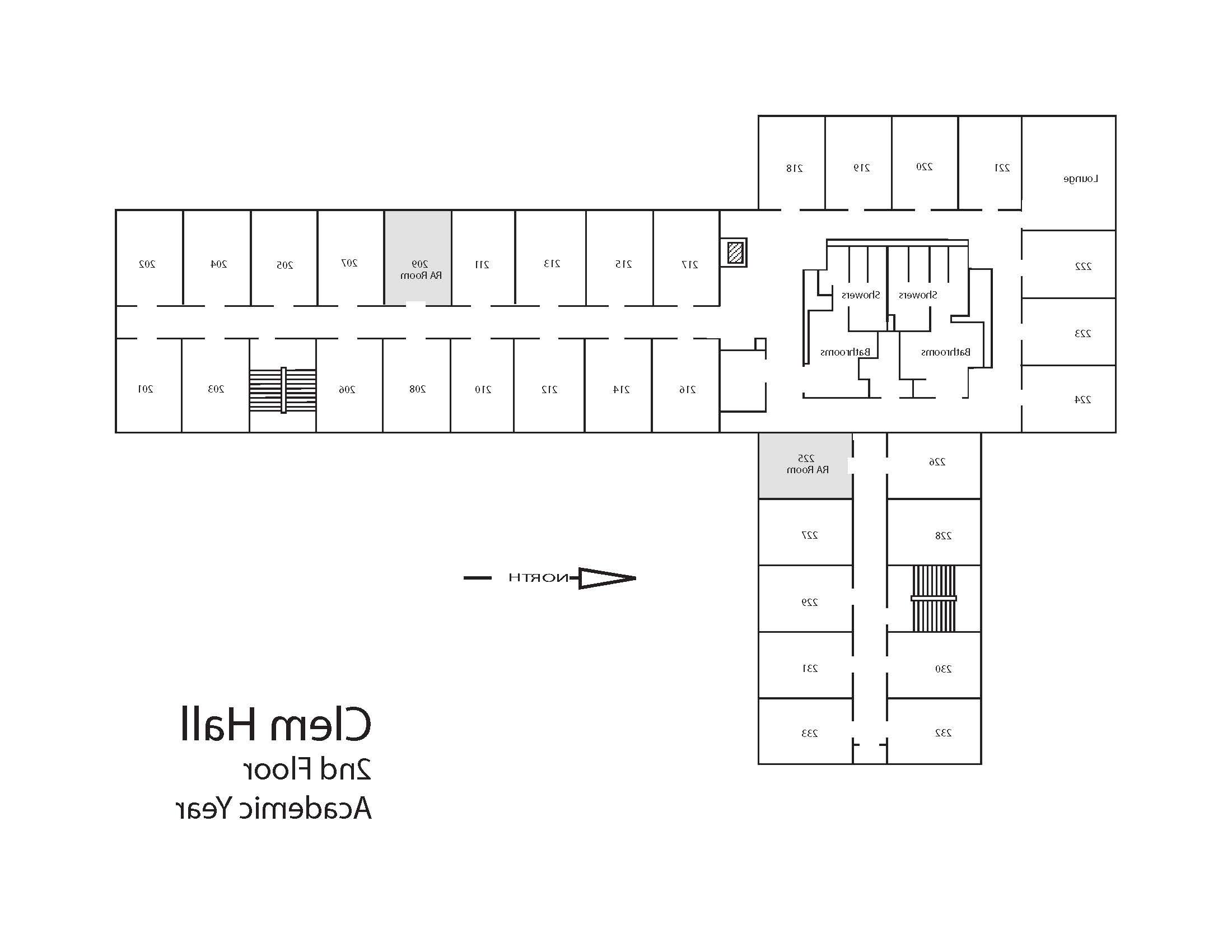 Clem Hall Second Floor Floor Plan