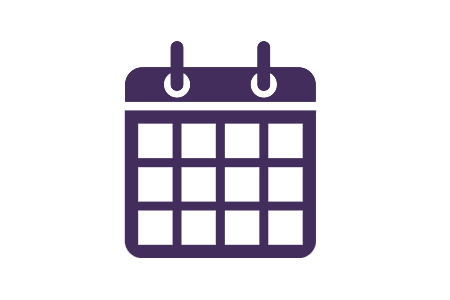 purple icon depicting a calendar